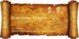Komlóssy Viktor névjegykártya