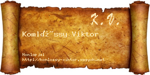 Komlóssy Viktor névjegykártya