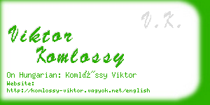 viktor komlossy business card
